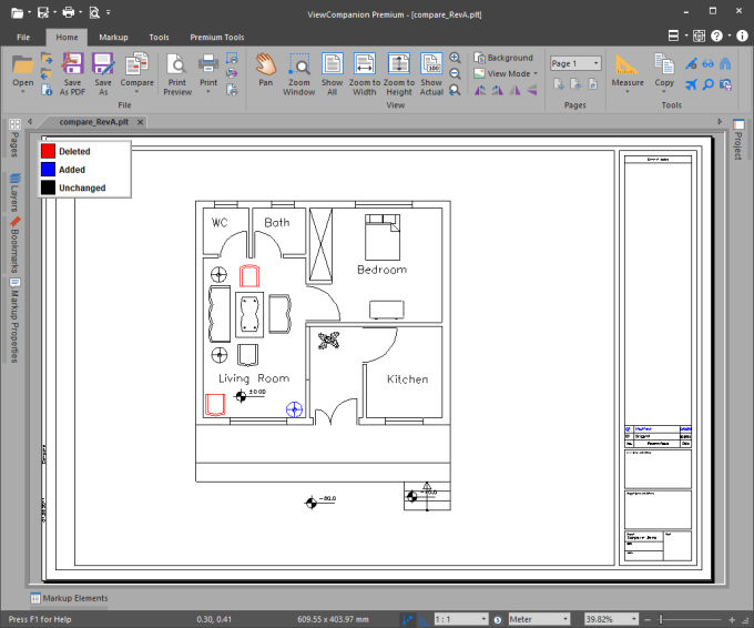 Compare two drawings to visualize the differences using ViewCompanion