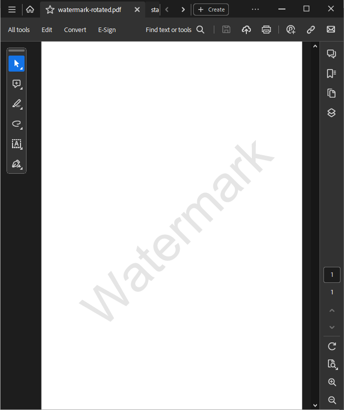 PDF file with added watermark after conversion