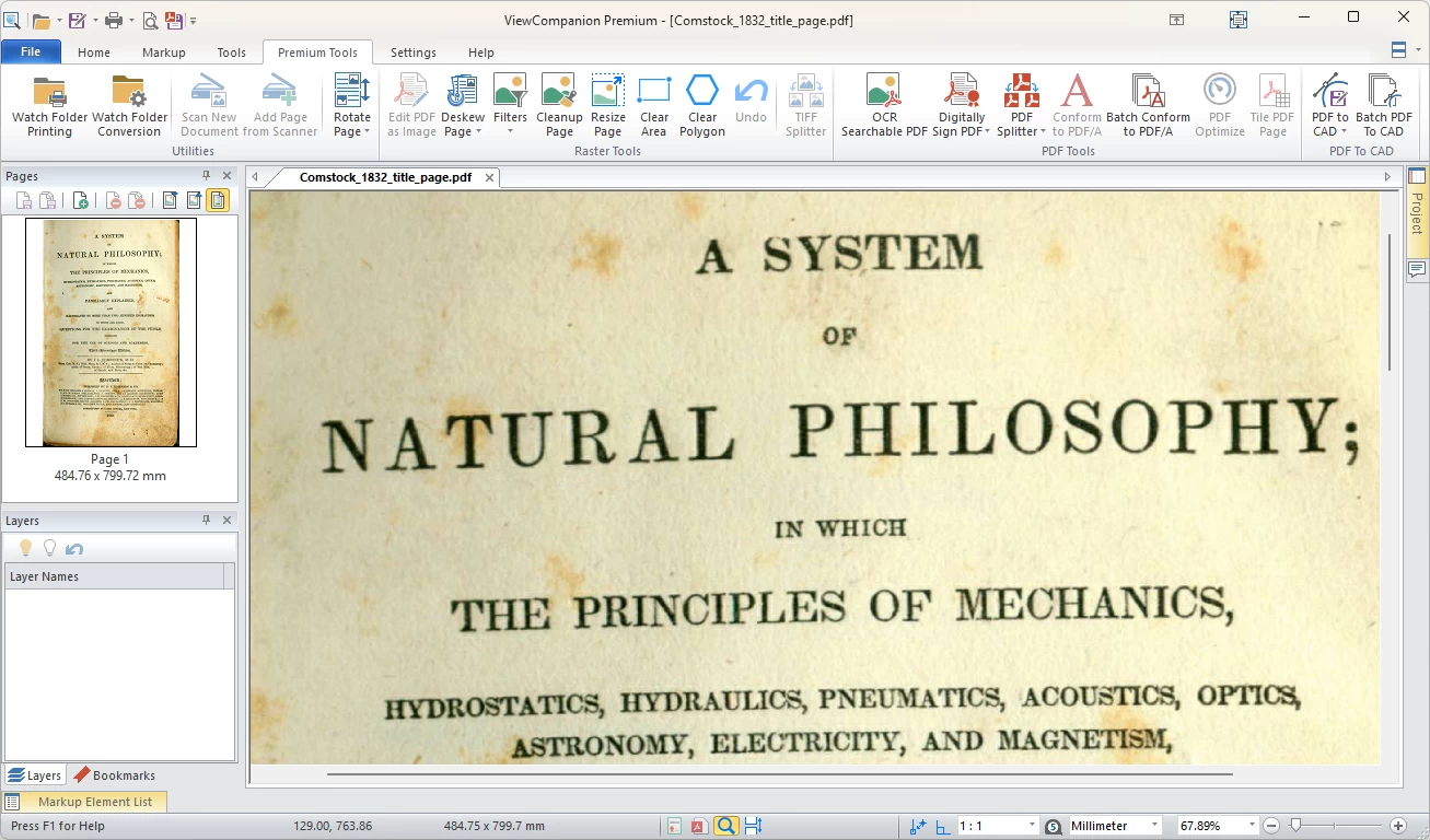 Document with foxing