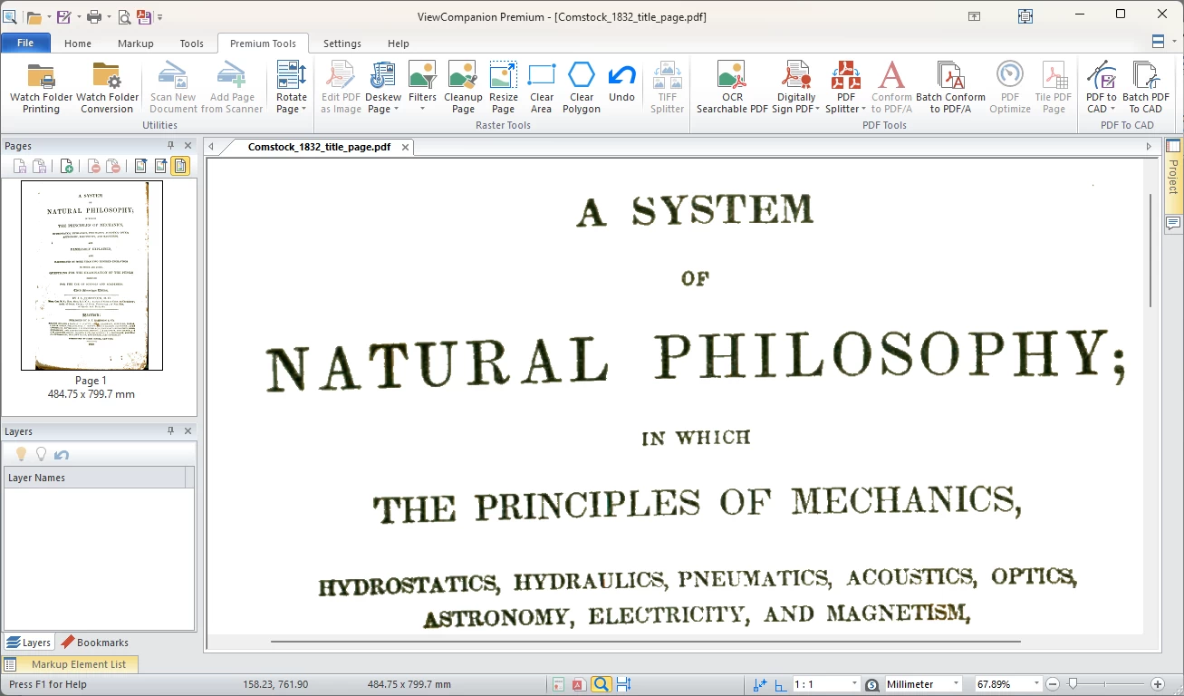 Document after foxing removing